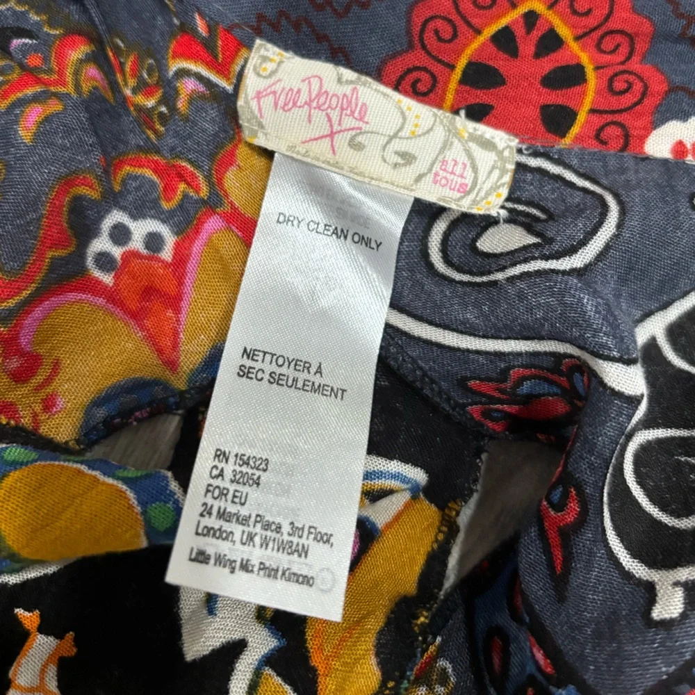 FREE PEOPLE RARE MARLEY MIXED PRINT CARDIGAN LAYER KIMONO ONE SIZE - Picture 4 of 6